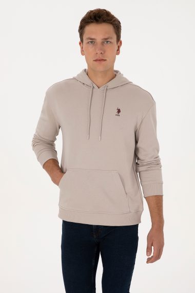 سویشرت هودی خاکستری  ریلکس  مردانه یو اس پولو | US POLO ASSN