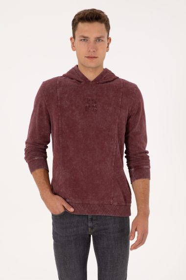 سویشرت هودی آلبالویی  رگولار  مردانه یو اس پولو | US POLO ASSN