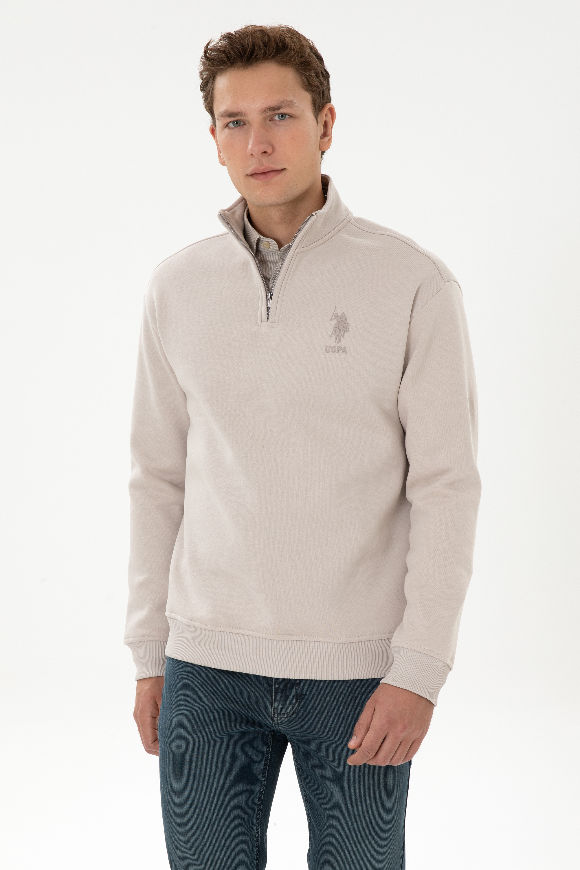 سویشرت خاکستری ریلکس مردانه یو اس پولو | US POLO ASSN