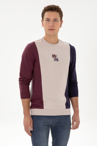 سویشرت یقه گرد خاکستری  رگولار  مردانه یو اس پولو | US POLO ASSN