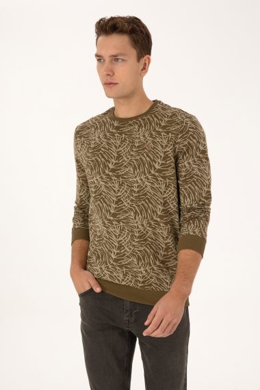 سویشرت یقه گرد خاکی  رگولار  مردانه یو اس پولو | US POLO ASSN