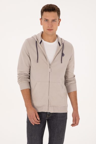 سویشرت هودی خاکستری  رگولار  مردانه یو اس پولو | US POLO ASSN