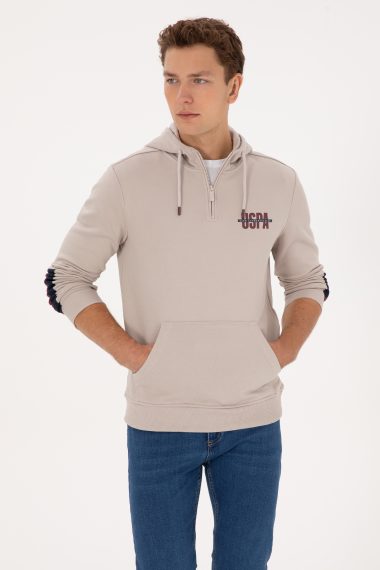 سویشرت هودی خاکستری  رگولار  مردانه یو اس پولو | US POLO ASSN