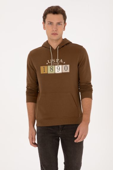 سویشرت هودی خاکی  رگولار  مردانه یو اس پولو | US POLO ASSN