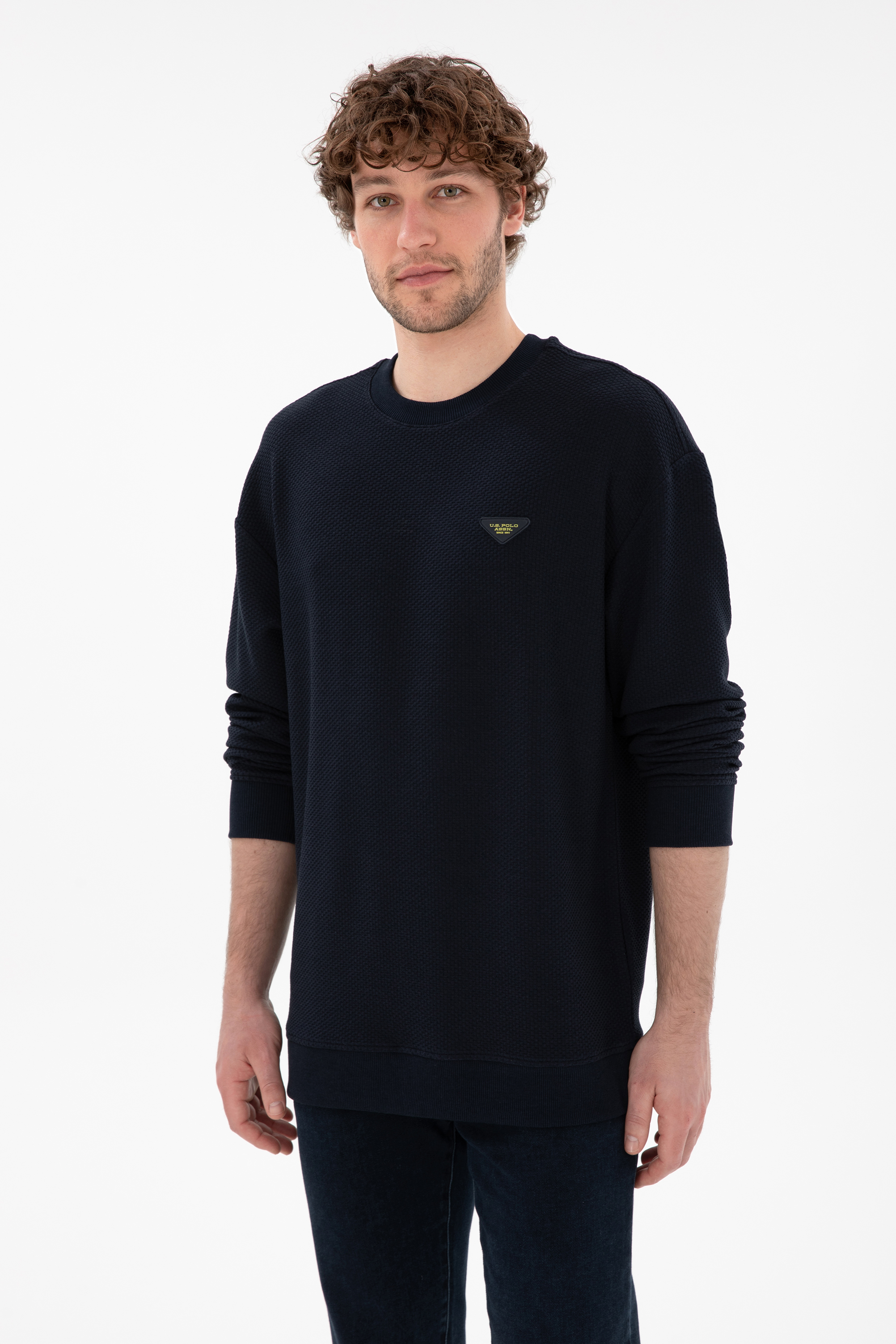سویشرت یقه گرد لاجورد ریلکس آستین بلند مردانه یو اس پولو | US POLO ASSN