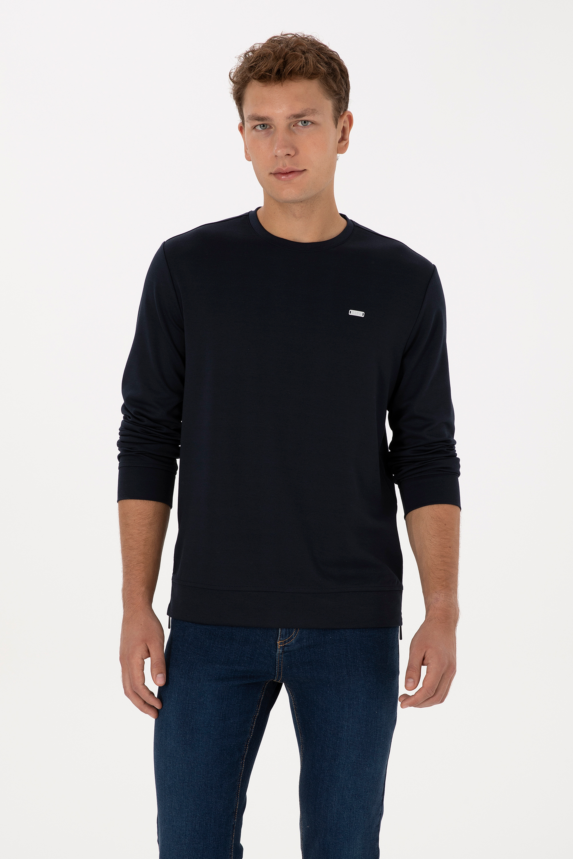 سویشرت یقه گرد لاجورد رگولار مردانه یو اس پولو | US POLO ASSN