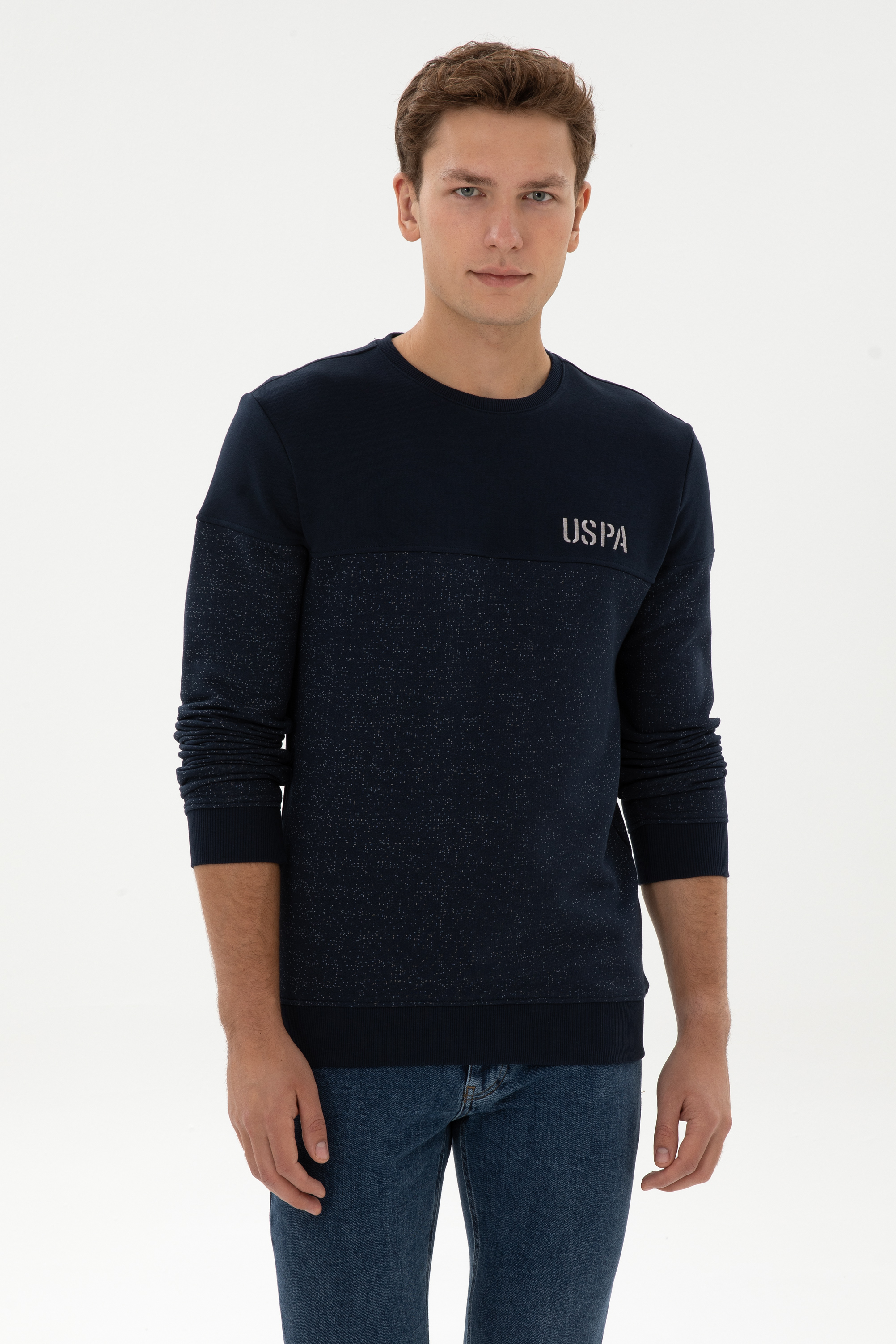 سویشرت یقه گرد لاجورد رگولار مردانه یو اس پولو | US POLO ASSN