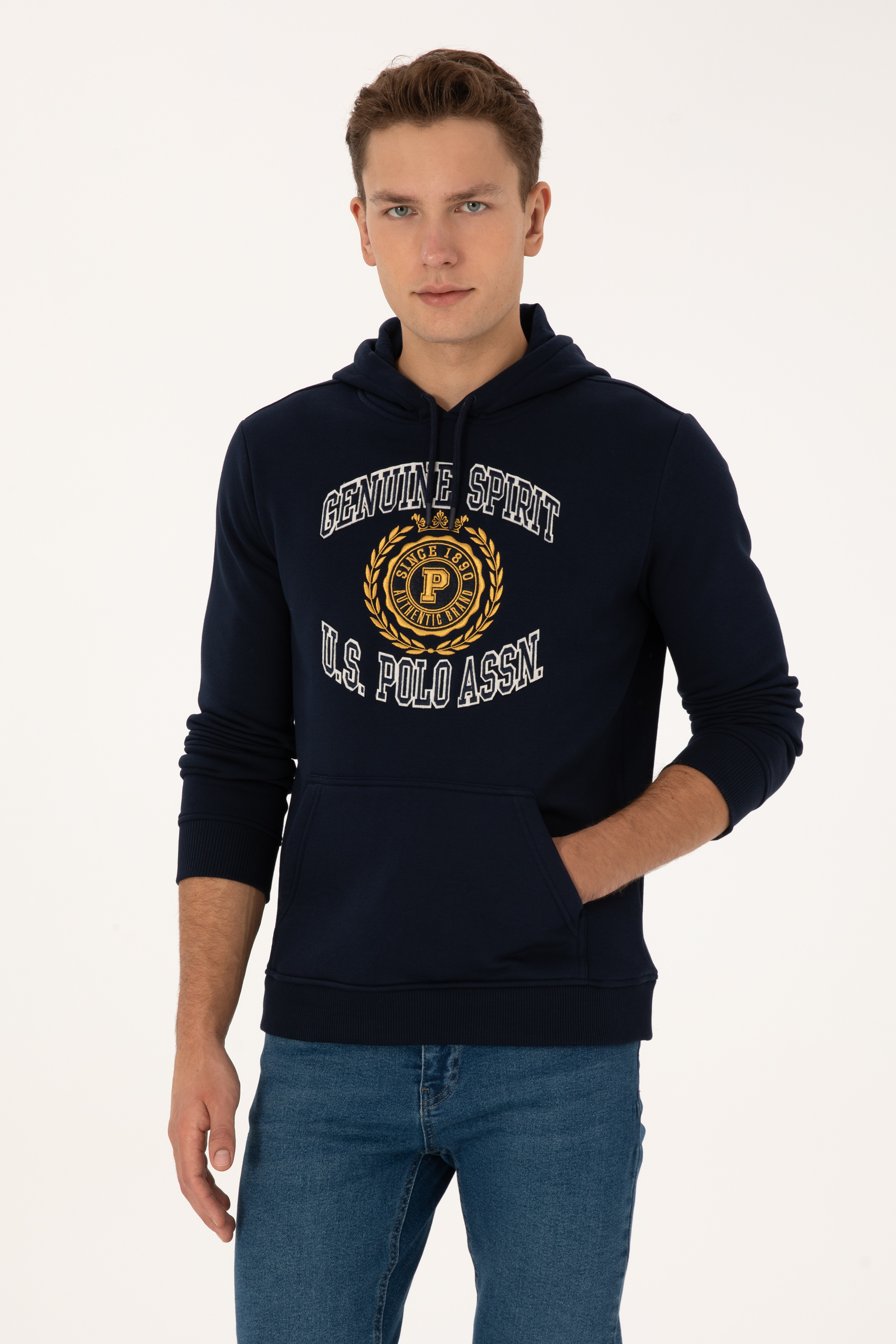 سویشرت هودی لاجورد رگولار مردانه یو اس پولو | US POLO ASSN