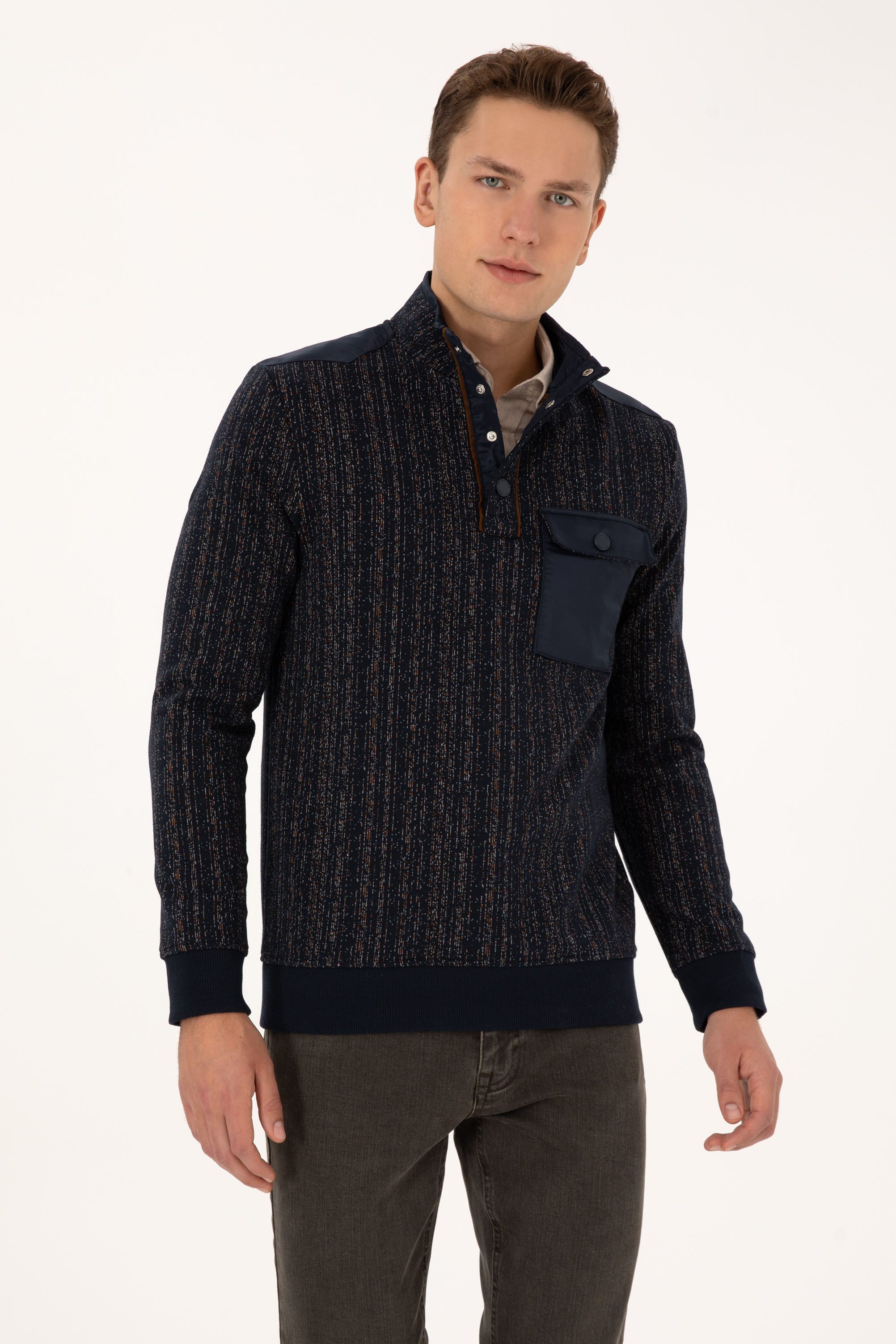 سویشرت یقه گرد لاجورد رگولار مردانه یو اس پولو | US POLO ASSN