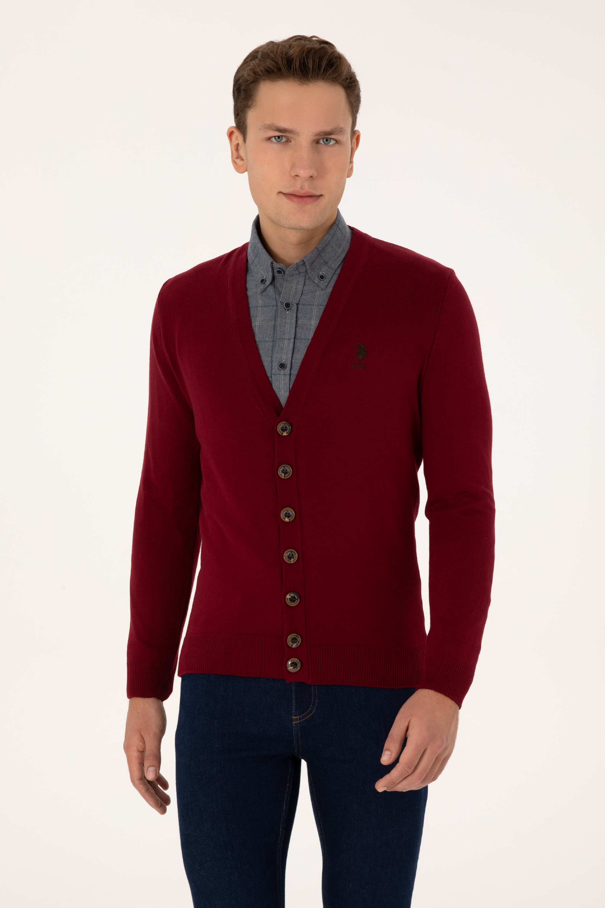 ژاکت بورگاندی رگولار مردانه یو اس پولو | US POLO ASSN