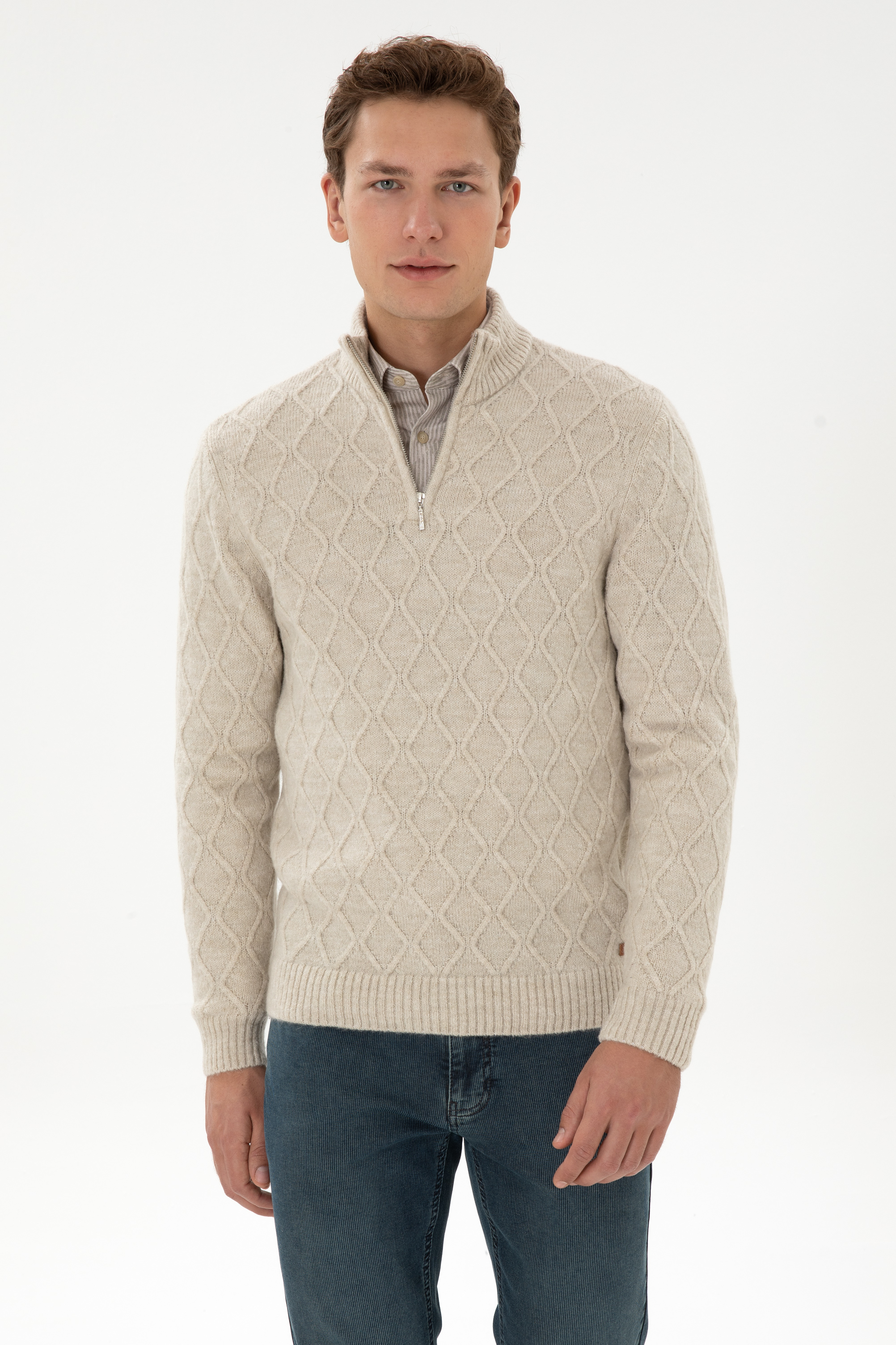 بافت خاکستری رگولار مردانه یو اس پولو | US POLO ASSN