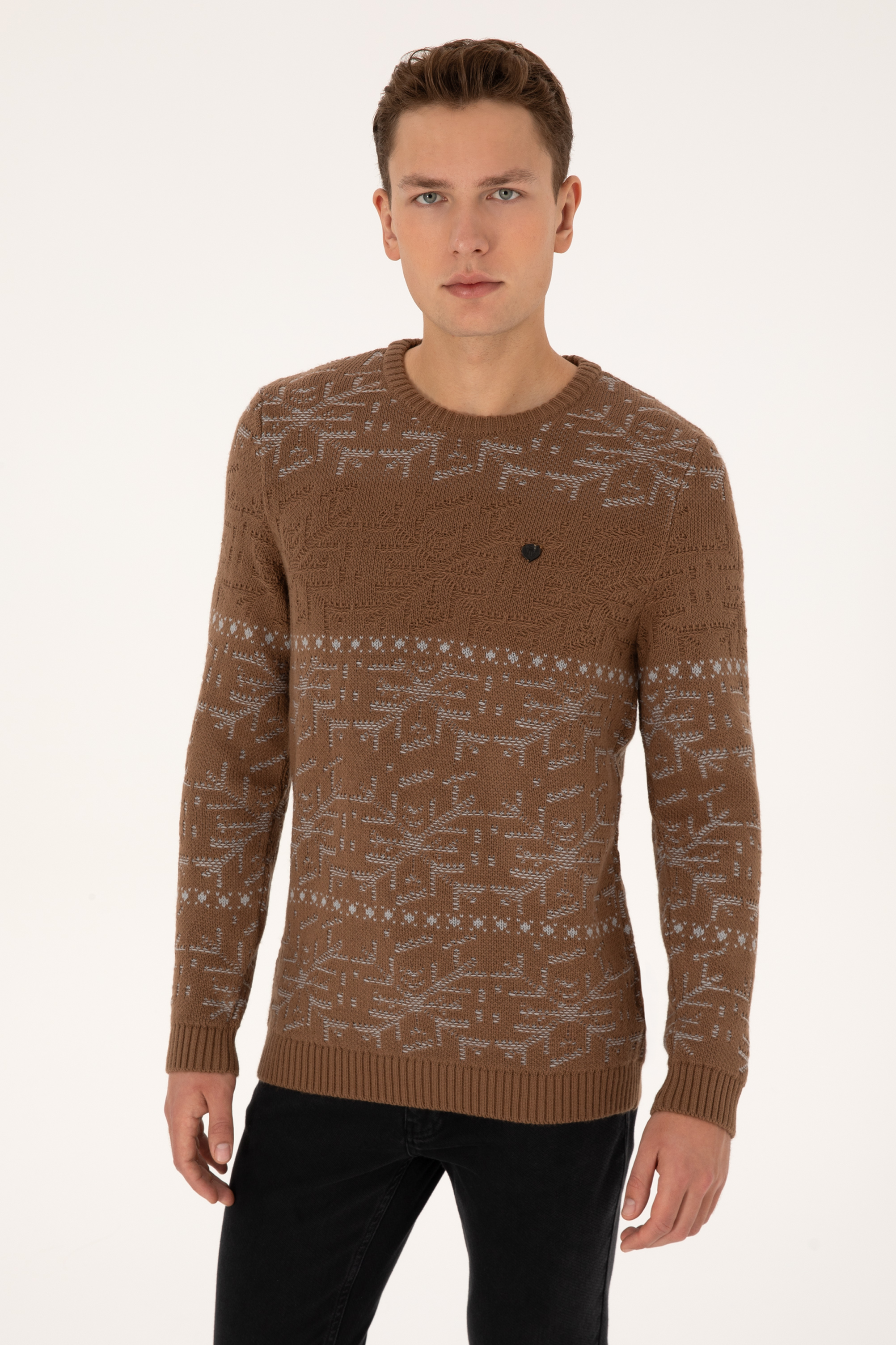 بافت قهوه ای ریلکس مردانه یو اس پولو | US POLO ASSN