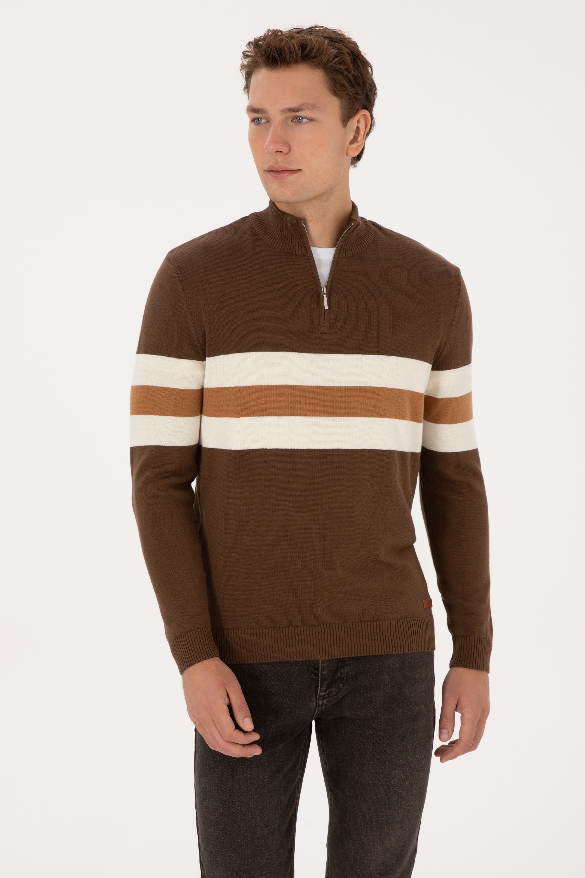 بافت قهوه ای رگولار مردانه یو اس پولو | US POLO ASSN