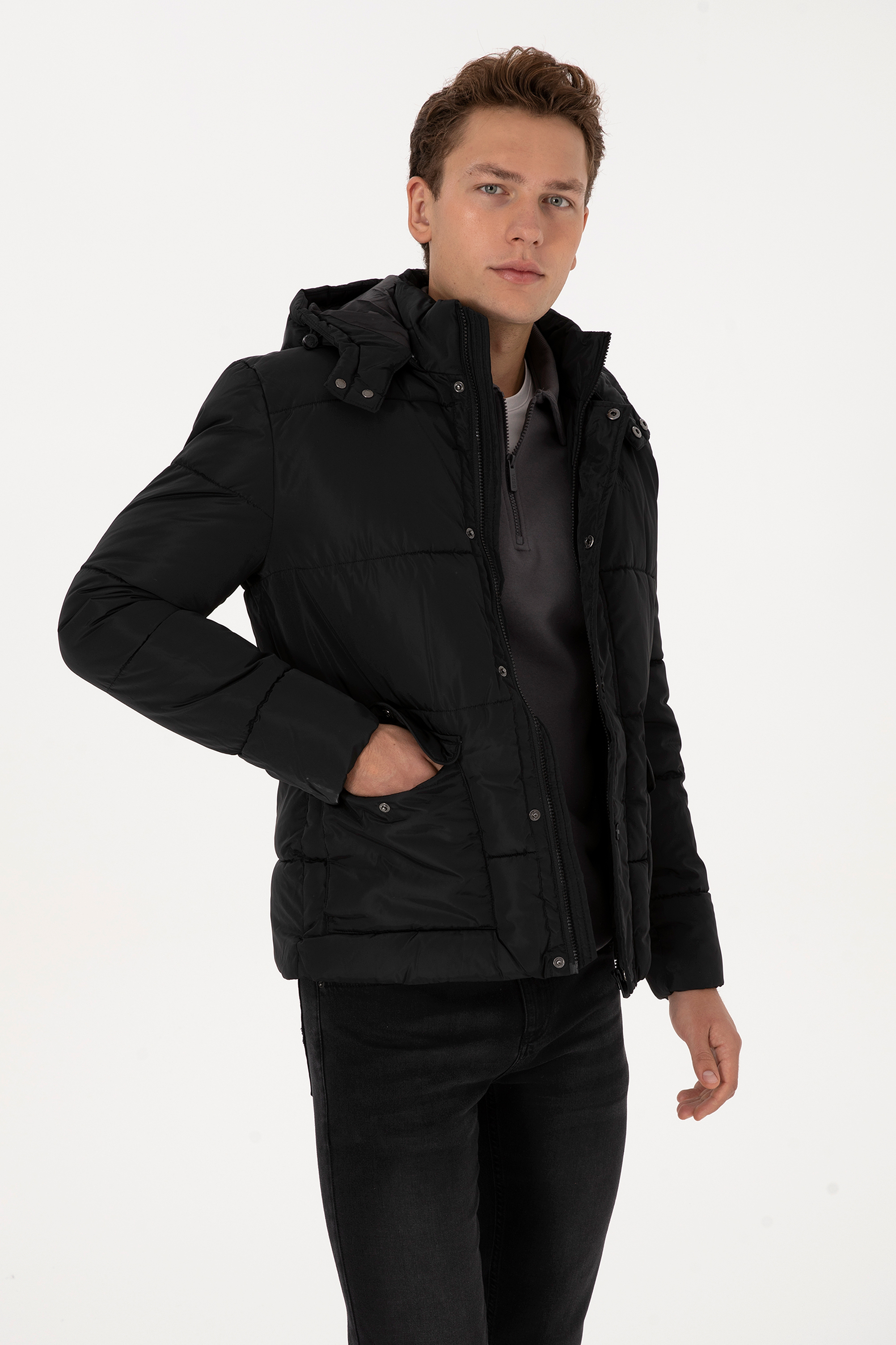 کاپشن سیاه BASIC مردانه یو اس پولو | US POLO ASSN