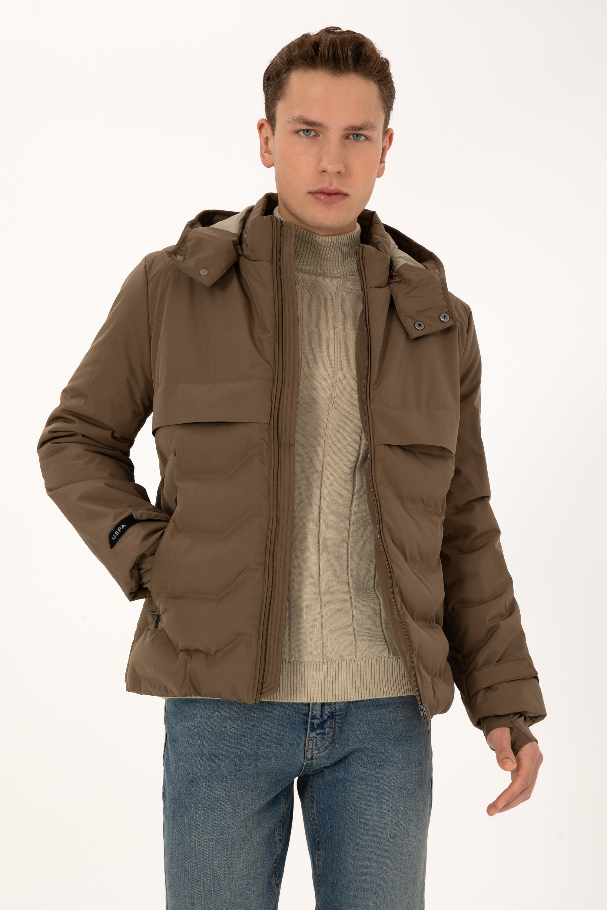 کاپشن خاکی BASIC مردانه یو اس پولو | US POLO ASSN
