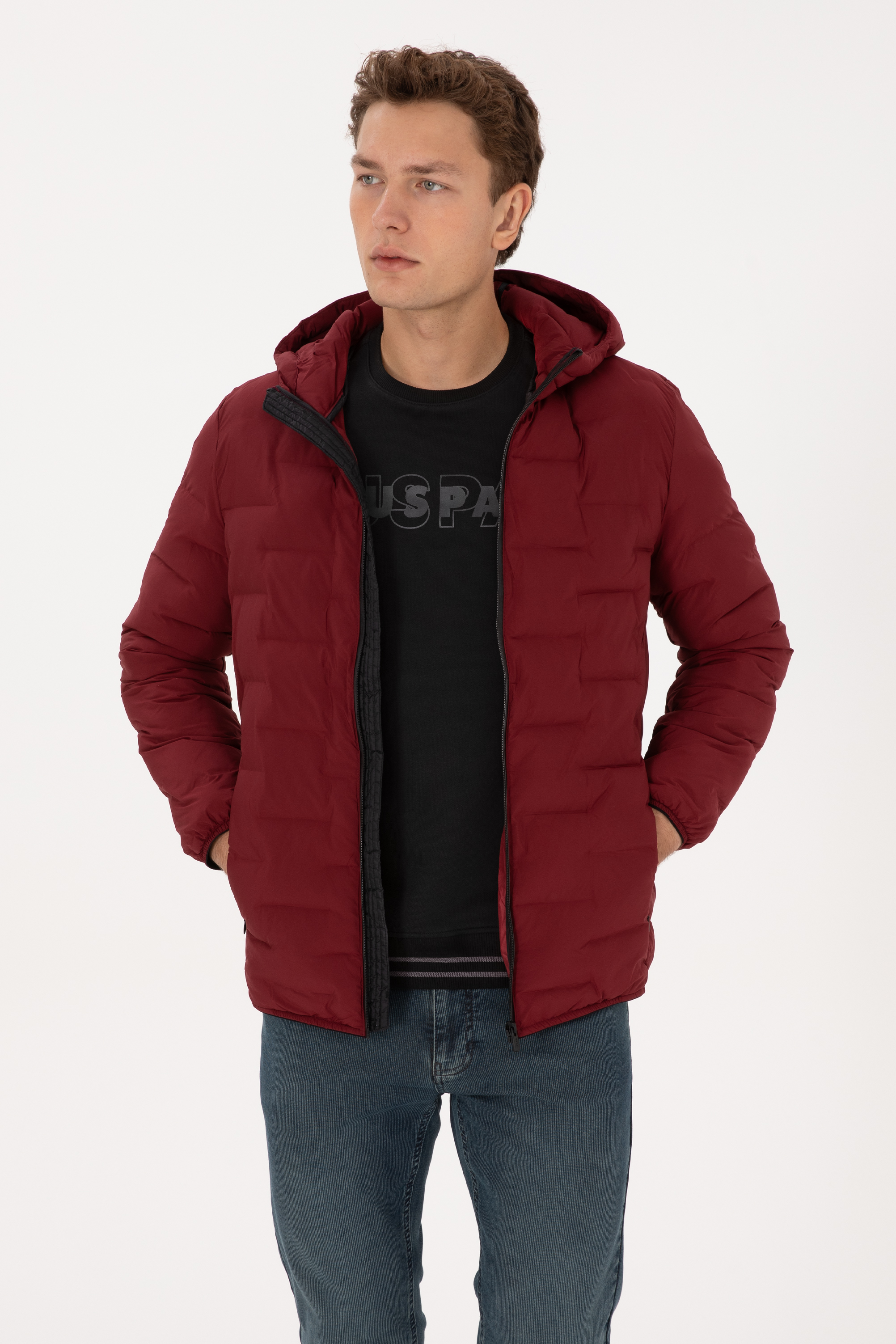 کاپشن بورگاندی BASIC مردانه یو اس پولو | US POLO ASSN