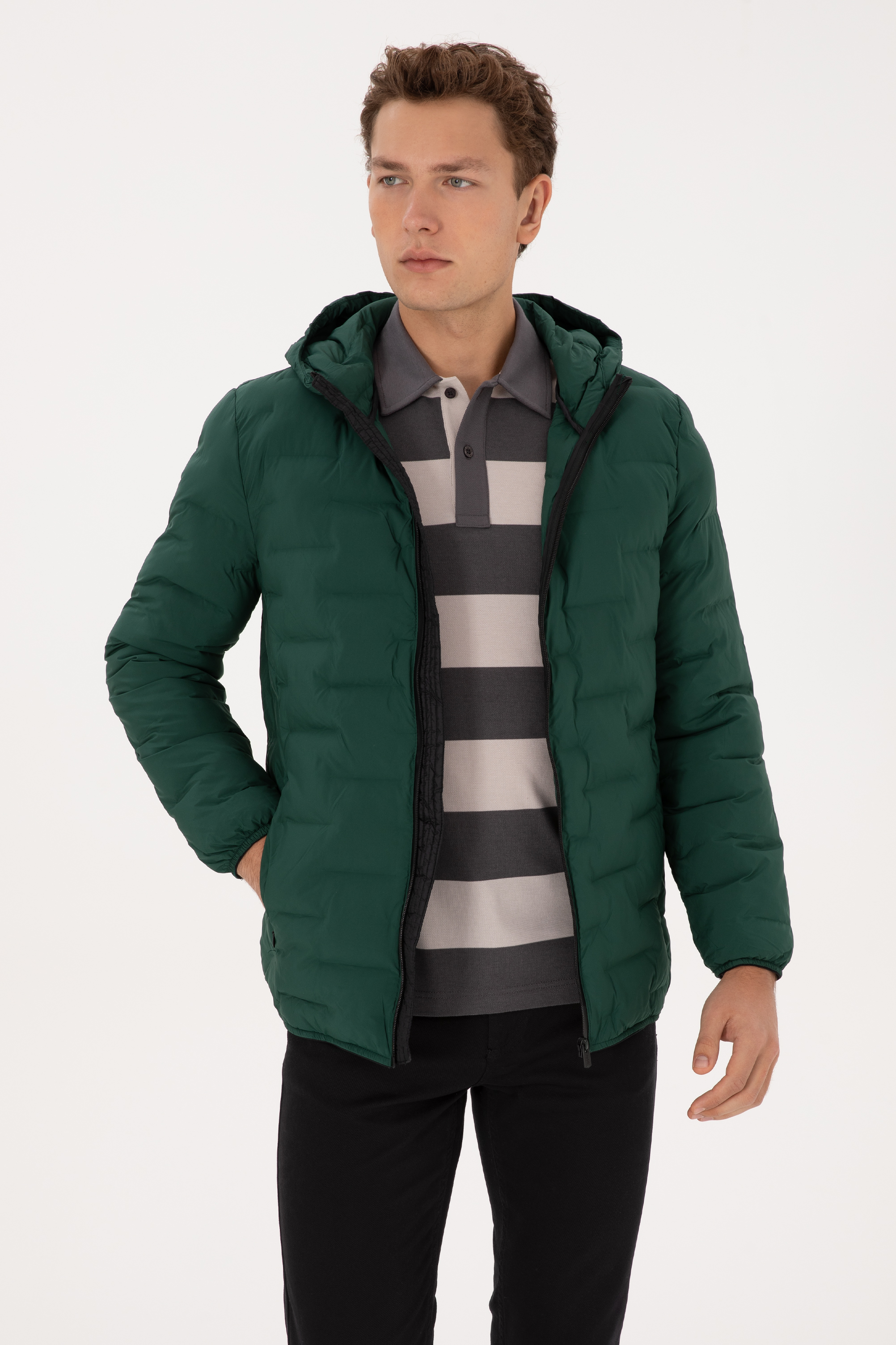 کاپشن سبز تیره BASIC مردانه یو اس پولو | US POLO ASSN