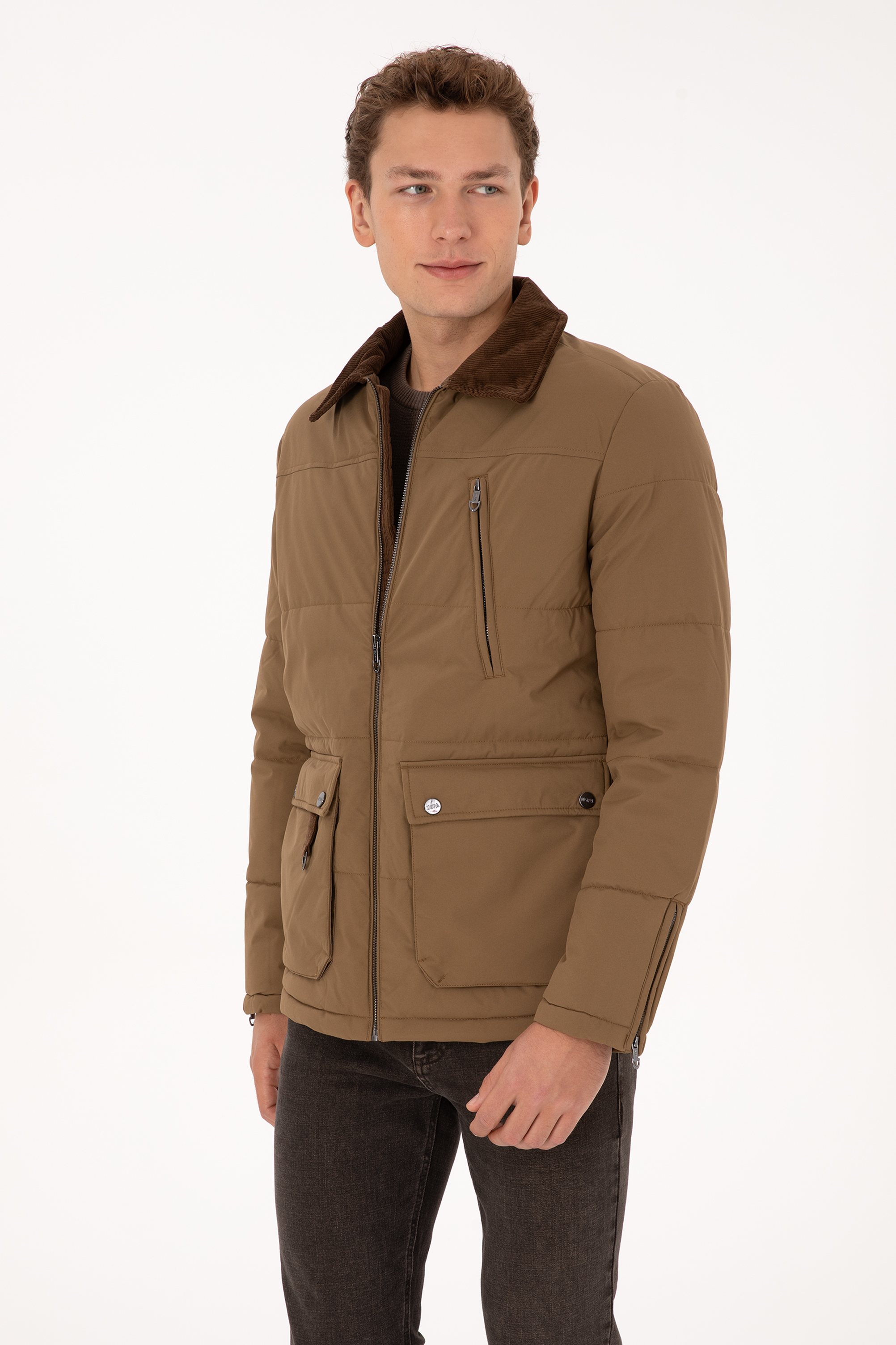 کاپشن خاکی BASIC مردانه یو اس پولو | US POLO ASSN