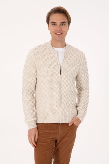 ژاکت  کرمی  ریلکس  مردانه یو اس پولو | US POLO ASSN