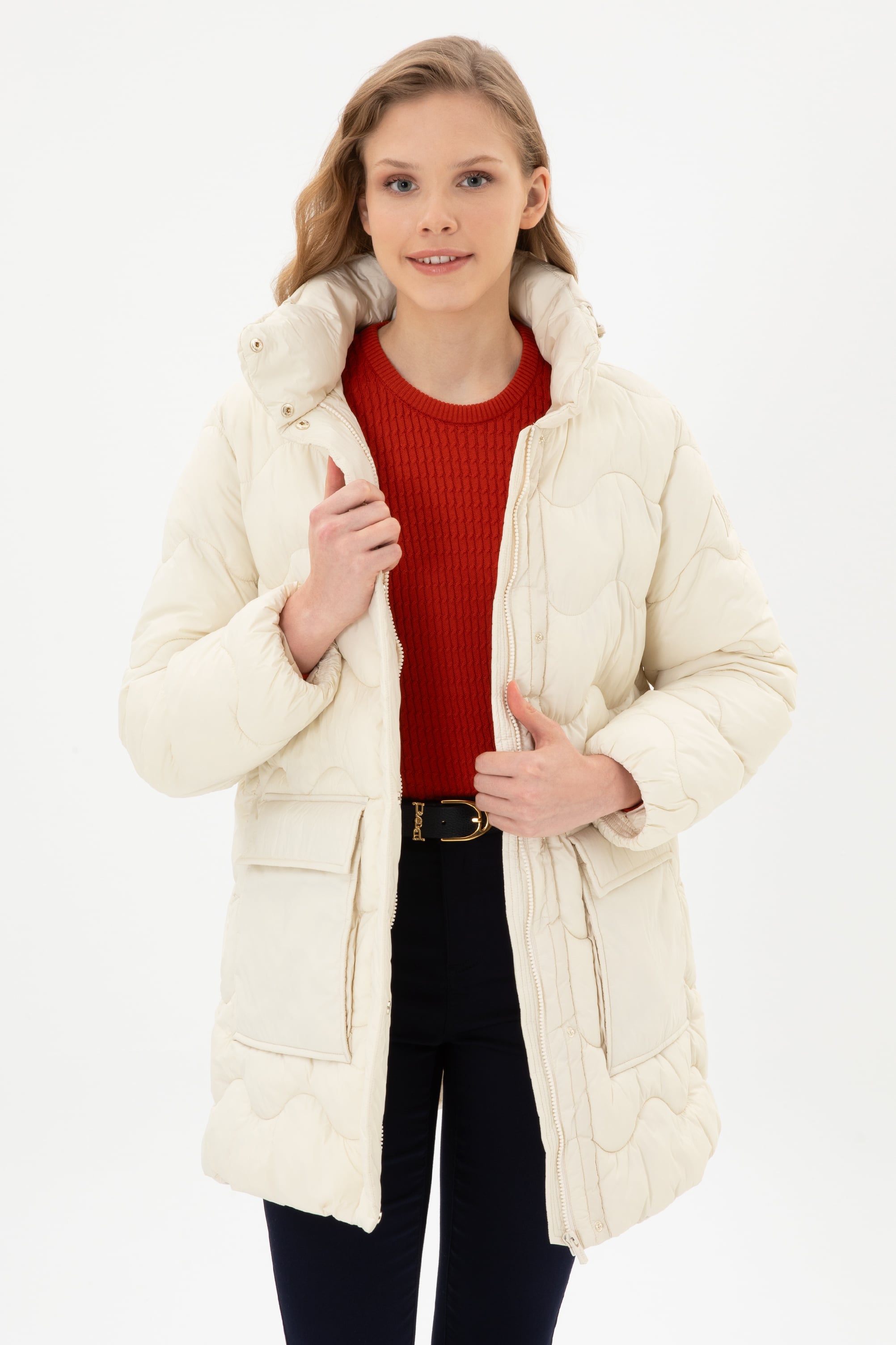 کاپشن کرمی BASIC زنانه یو اس پولو | US POLO ASSN