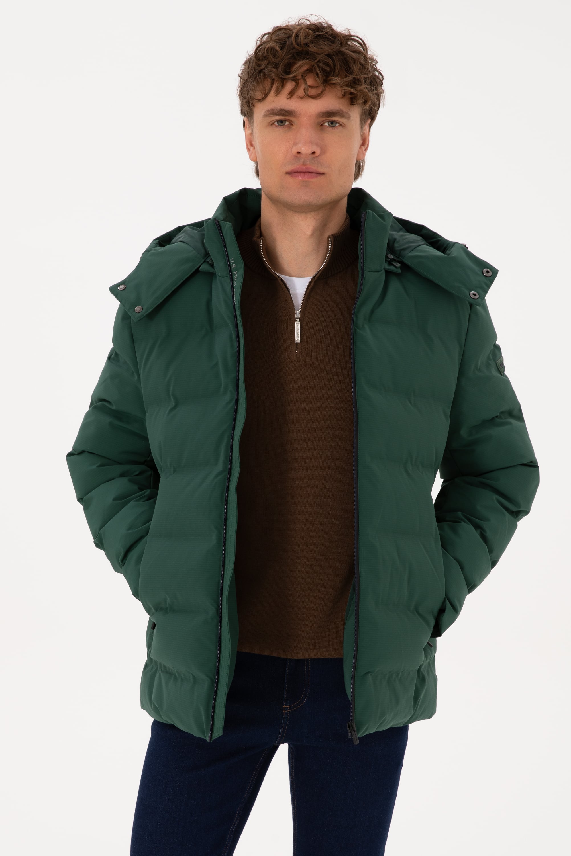 کاپشن سبز تیره BASIC مردانه یو اس پولو | US POLO ASSN