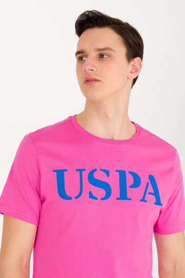 پولوشرت یقه گرد صورتی  رگولار آستین کوتاه مردانه یو اس پولو | US POLO ASSN