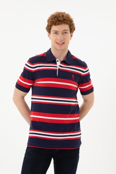 پولوشرت یقه پولو لاجورد  رگولار آستین بلند مردانه یو اس پولو | US POLO ASSN