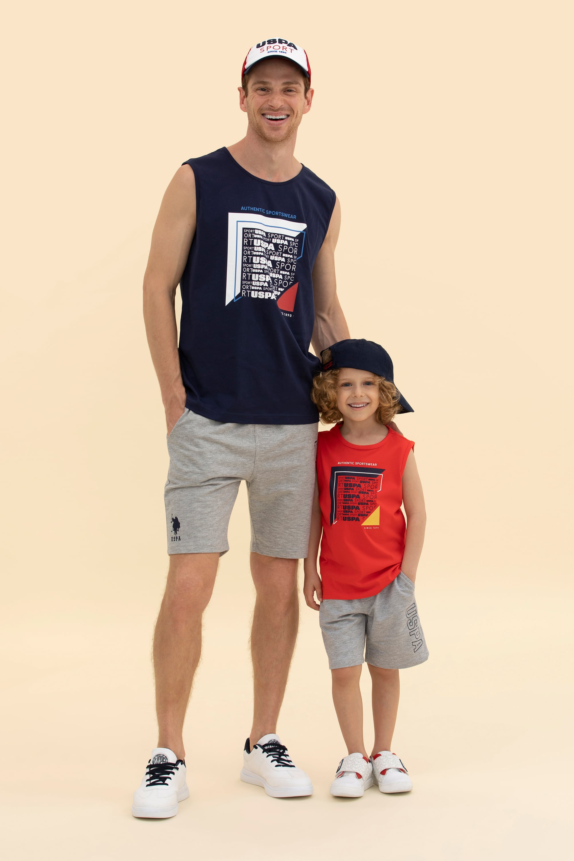 پولوشرت یقه گرد لاجورد رگولار بدون آستین مردانه یو اس پولو | US POLO ASSN