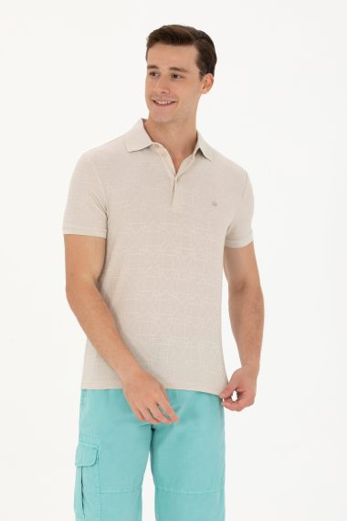 پولوشرت یقه پولو خاکستری  اندامی آستین کوتاه مردانه یو اس پولو | US POLO ASSN