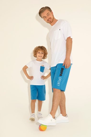 پولوشرت یقه گرد سفید  ریلکس آستین کوتاه مردانه یو اس پولو | US POLO ASSN