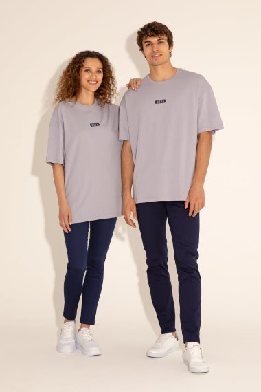 پولوشرت یقه گرد خاکستری  Oversize آستین کوتاه مردانه یو اس پولو | US POLO ASSN