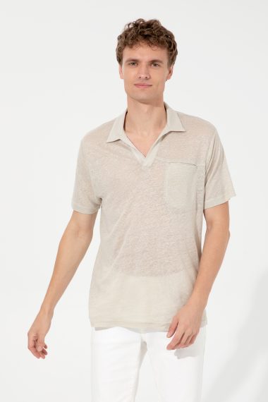 پولوشرت یقه پولو خاکستری  رگولار آستین کوتاه مردانه یو اس پولو | US POLO ASSN