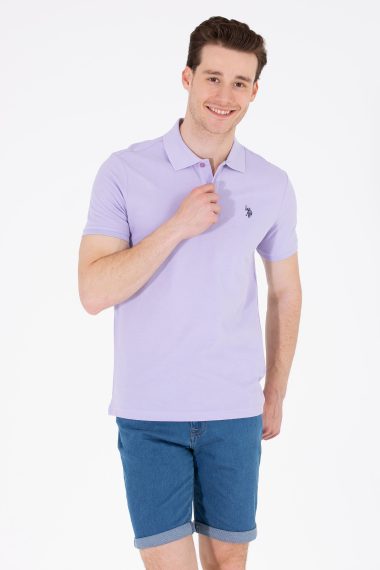 پولوشرت یقه پولو یاسی  اندامی آستین کوتاه مردانه یو اس پولو | US POLO ASSN