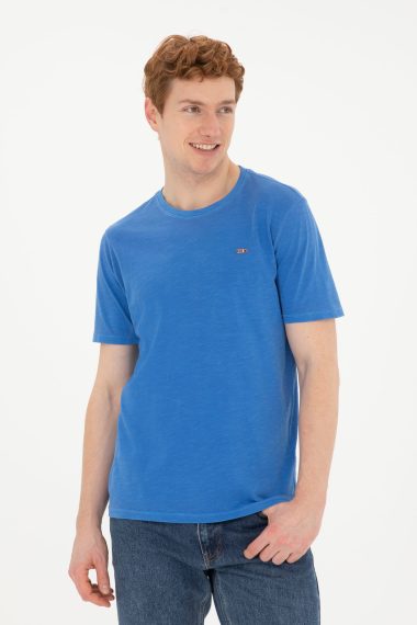 پولوشرت یقه گرد آبی  رگولار آستین کوتاه مردانه یو اس پولو | US POLO ASSN
