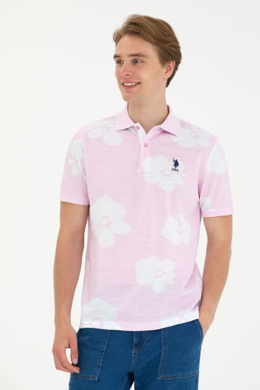 پولوشرت یقه پولو بنفش  رگولار آستین کوتاه مردانه یو اس پولو | US POLO ASSN