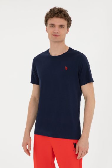 پولوشرت یقه گرد لاجورد  رگولار آستین کوتاه مردانه یو اس پولو | US POLO ASSN