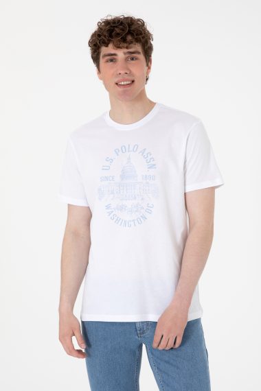 پولوشرت یقه گرد سفید  رگولار  مردانه یو اس پولو | US POLO ASSN