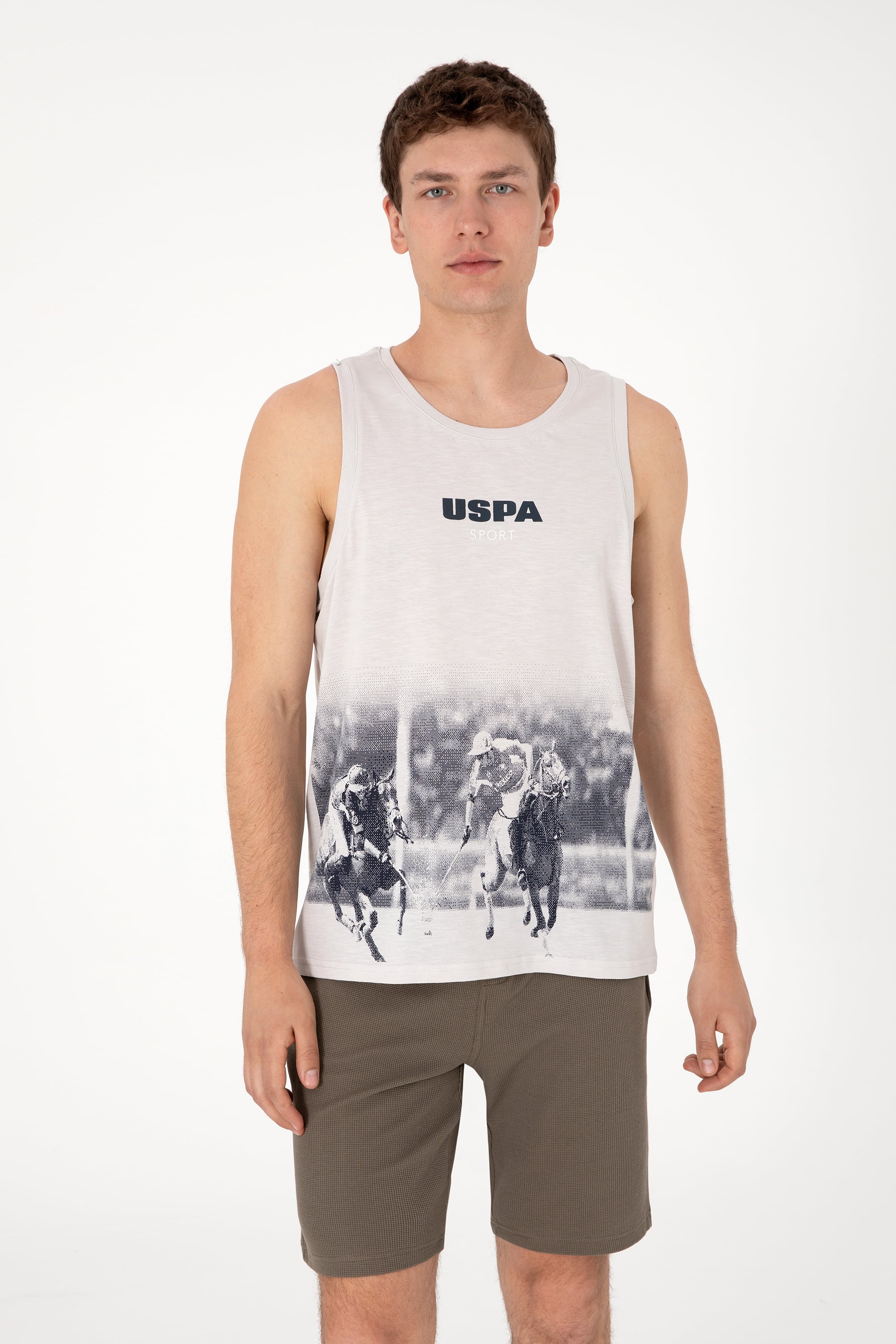 پولوشرت خاکستری روشن رگولار مردانه یو اس پولو | US POLO ASSN