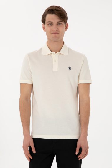 پولوشرت یقه پیراهنی سفید  اندامی آستین کوتاه مردانه یو اس پولو | US POLO ASSN