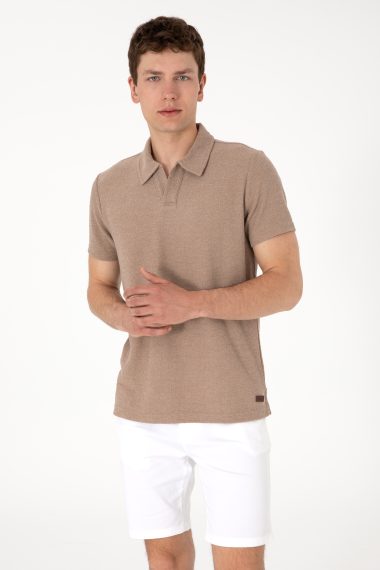 پولوشرت یقه هفت  شتری  رگولار  مردانه یو اس پولو | US POLO ASSN
