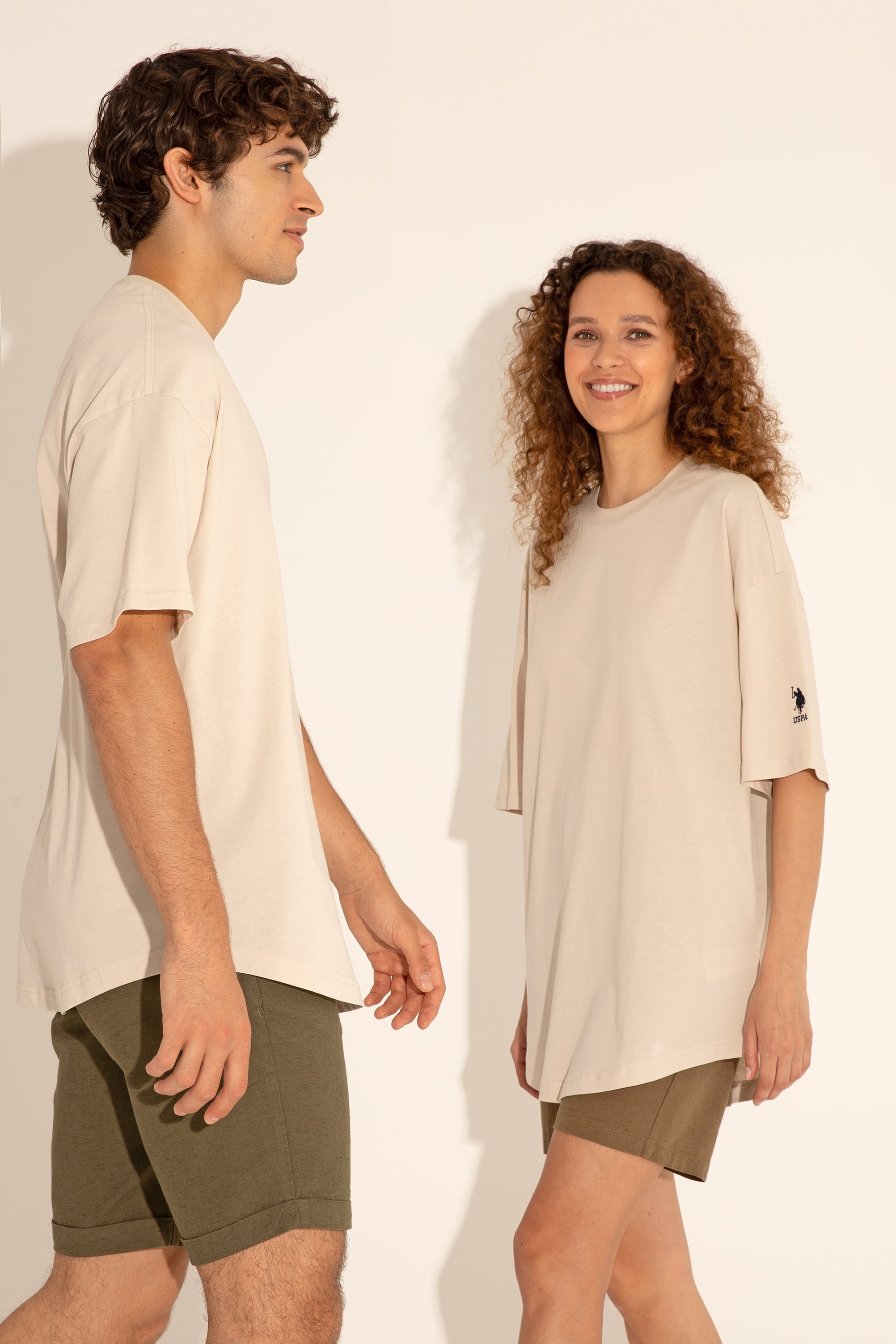 پولوشرت یقه گرد خاکستری COMFORT LONG آستین کوتاه مردانه یو اس پولو | US POLO ASSN