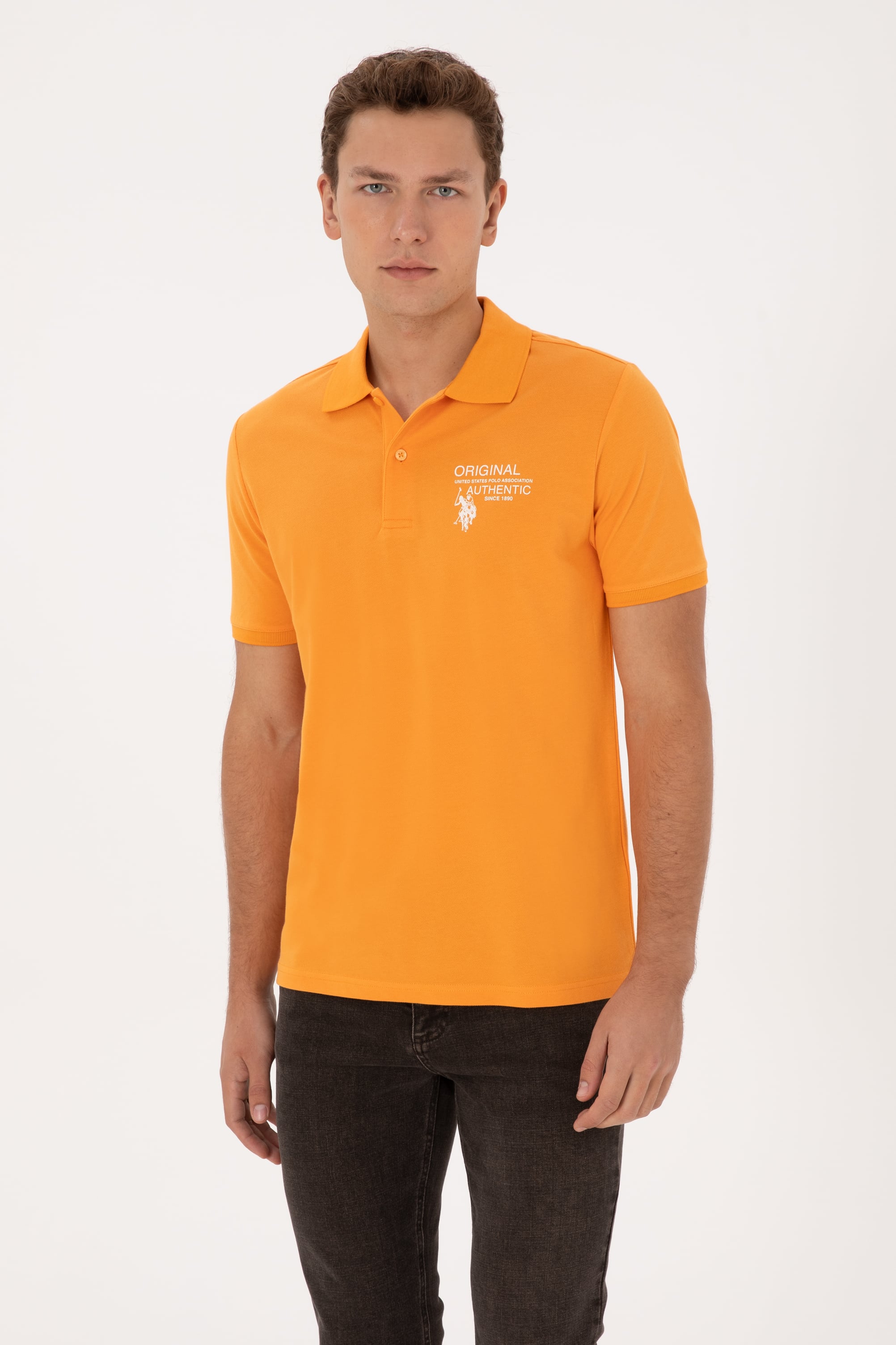 پولوشرت نارنجی رگولار مردانه یو اس پولو | US POLO ASSN