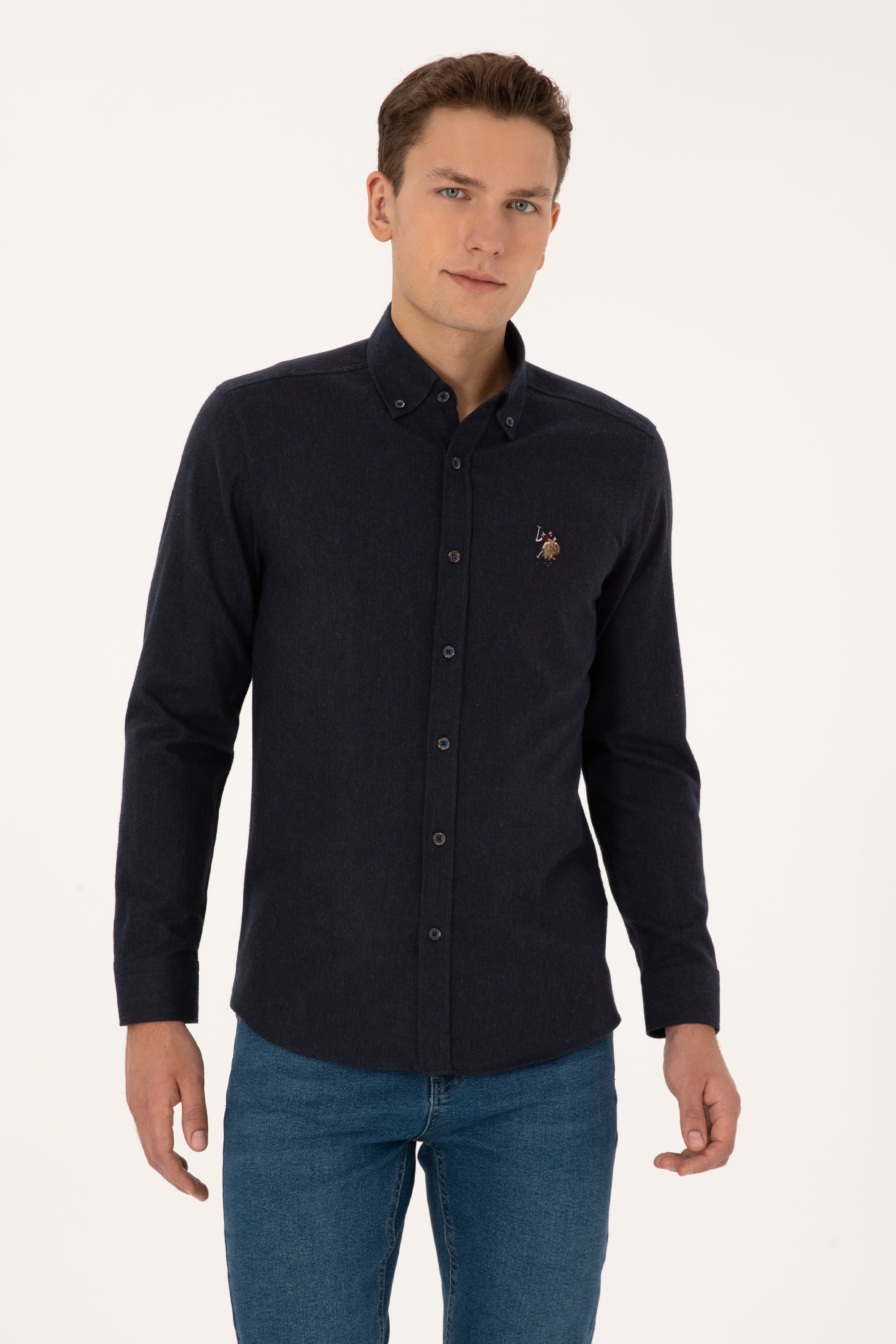 پیراهن لاجورد رگولار مردانه یو اس پولو | US POLO ASSN