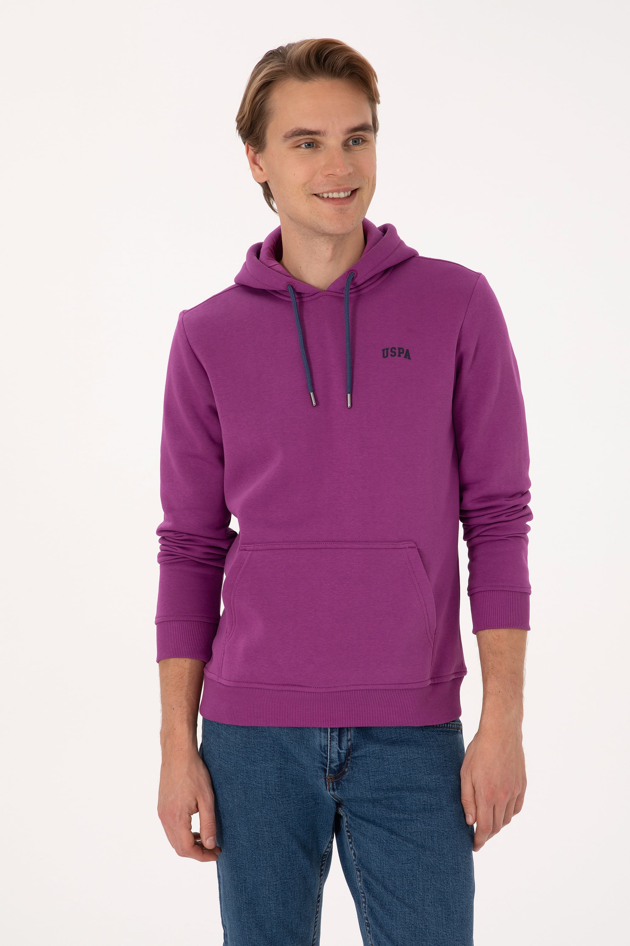 سویشرت بنفش رگولار مردانه یو اس پولو | US POLO ASSN