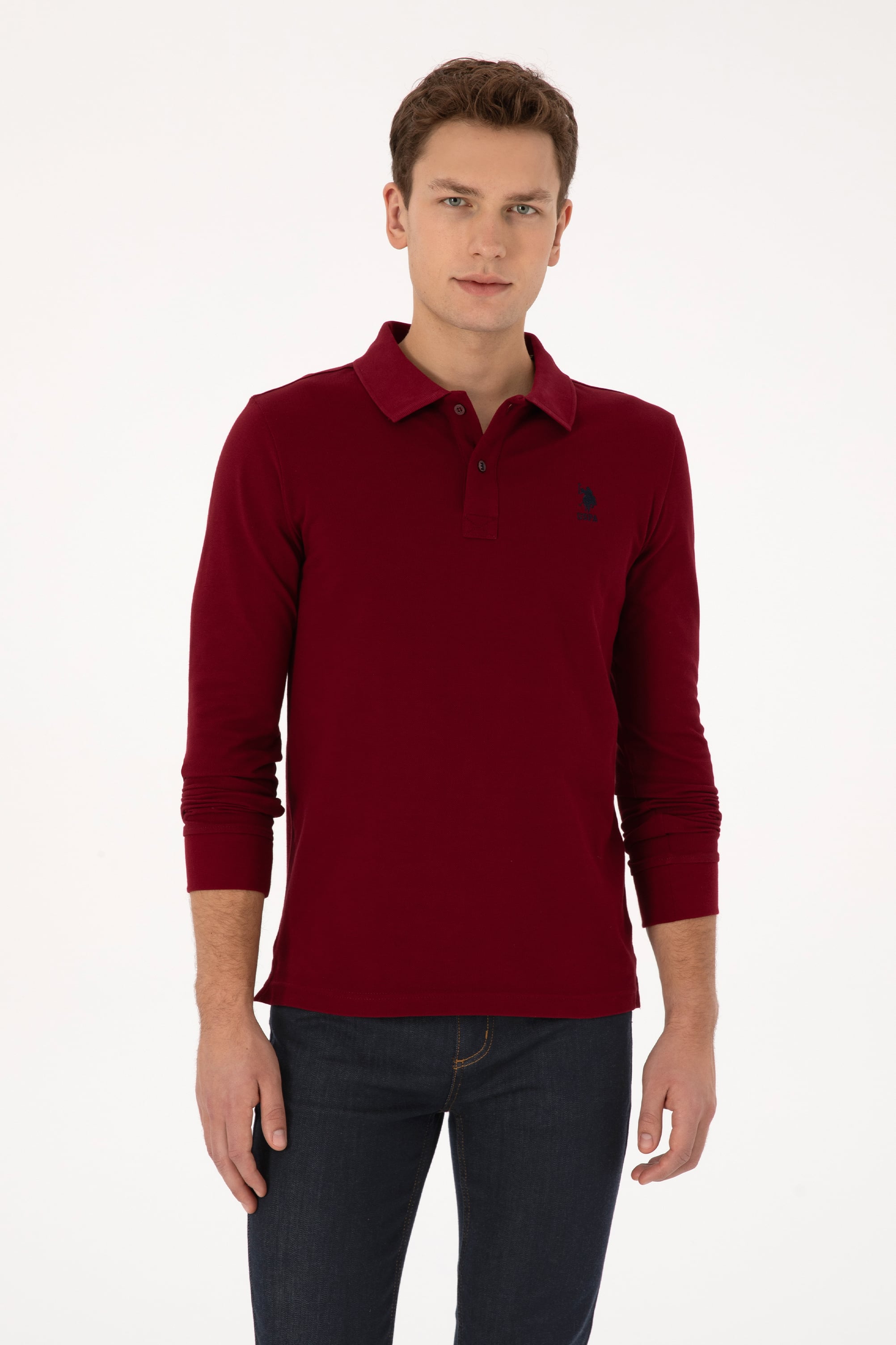 سویشرت بورگاندی اندامی مردانه یو اس پولو | US POLO ASSN