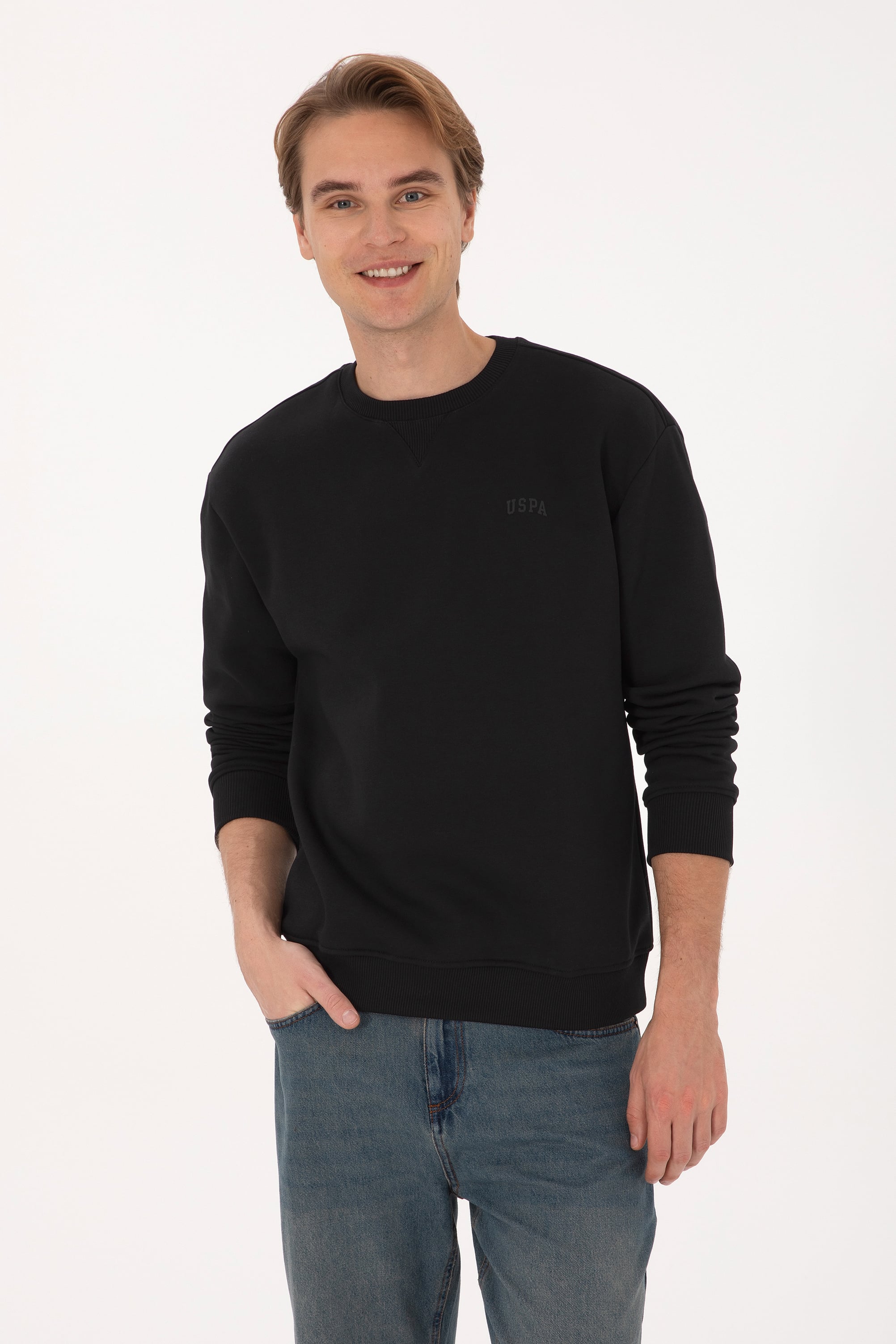 سویشرت سیاه ریلکس مردانه یو اس پولو | US POLO ASSN