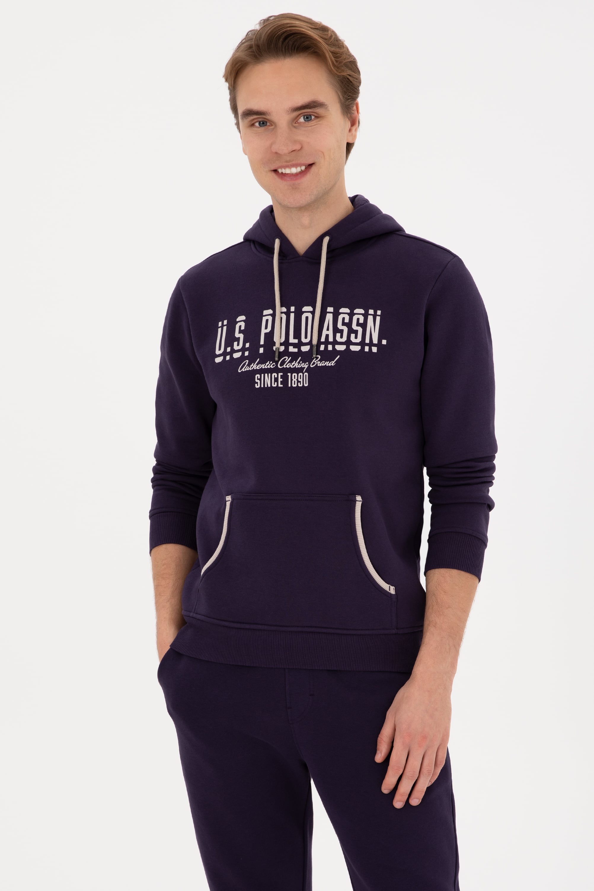 سویشرت بنفش رگولار مردانه یو اس پولو | US POLO ASSN
