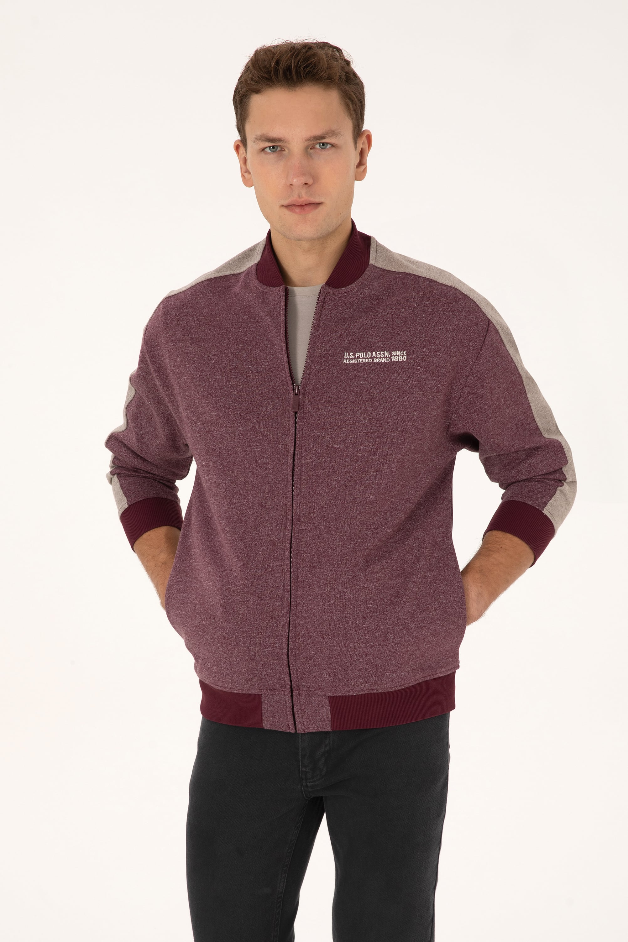 سویشرت آلبالویی رگولار مردانه یو اس پولو | US POLO ASSN