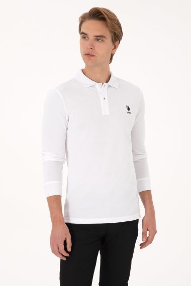 سویشرت  سفید  اندامی  مردانه یو اس پولو | US POLO ASSN