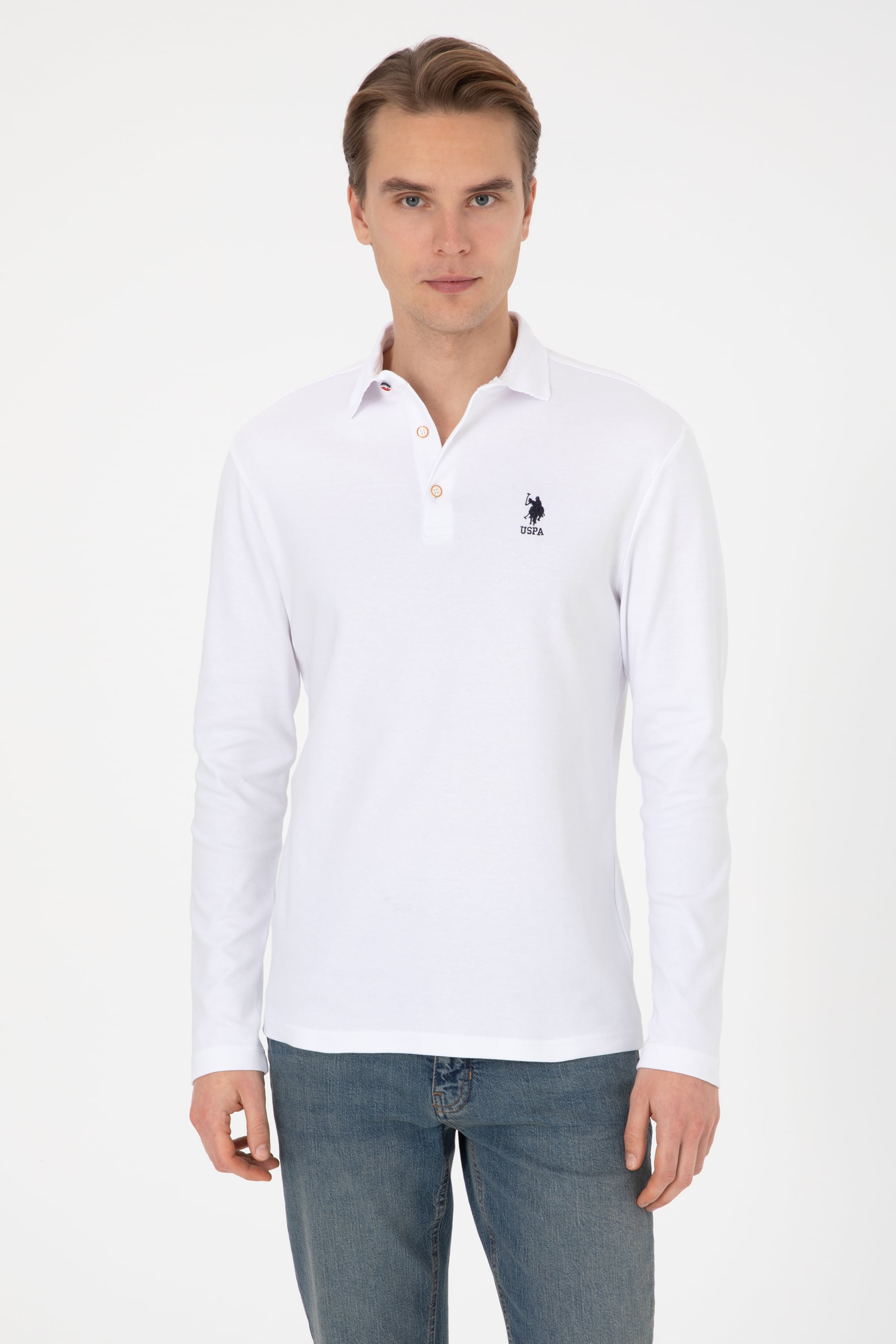 سویشرت سفید رگولار مردانه یو اس پولو | US POLO ASSN